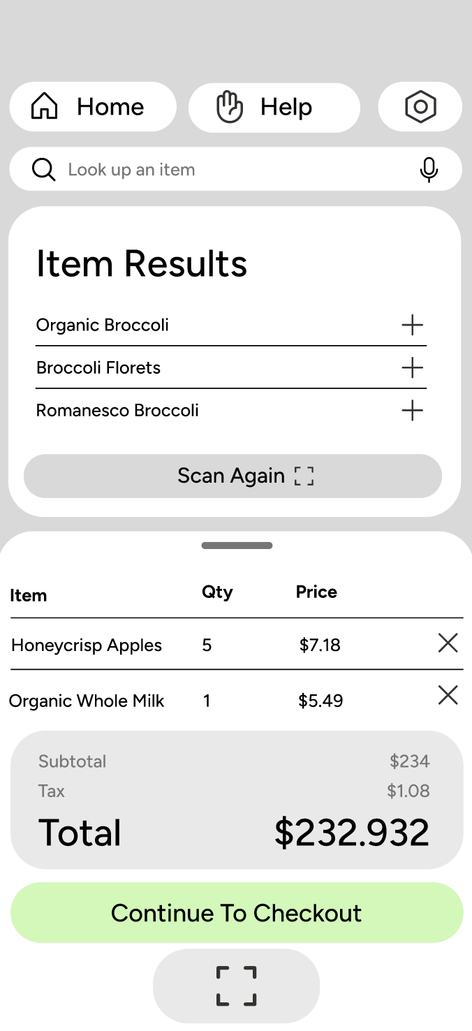 Terminal item results wireframe